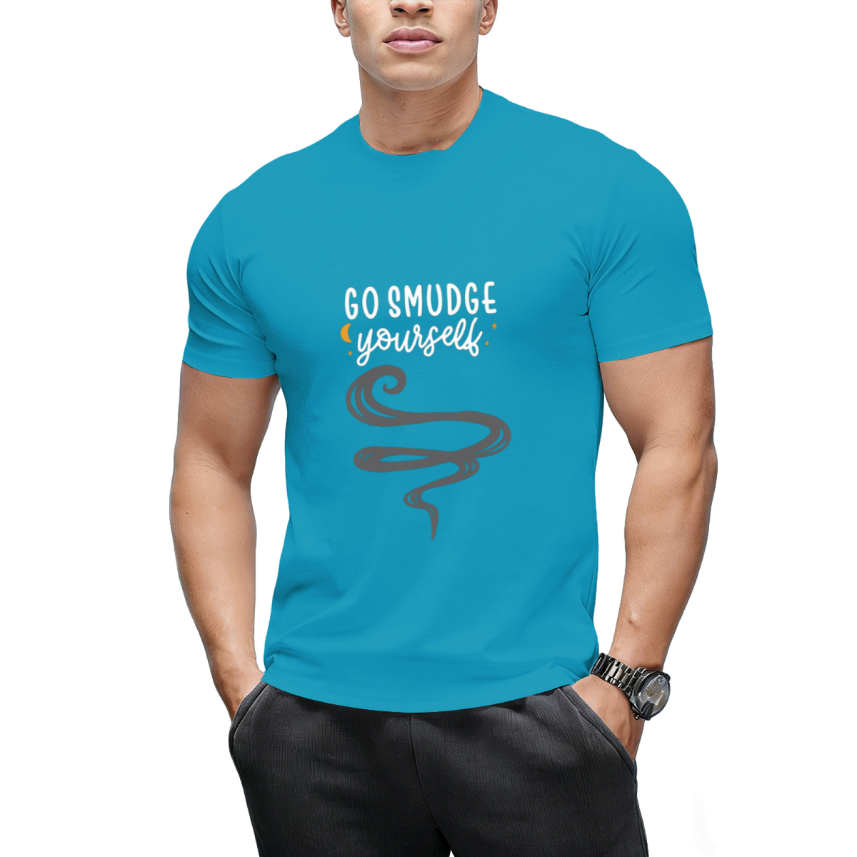Go Smudge Yourself, Funny Celestial Design with Sage Smoke T-Shirt