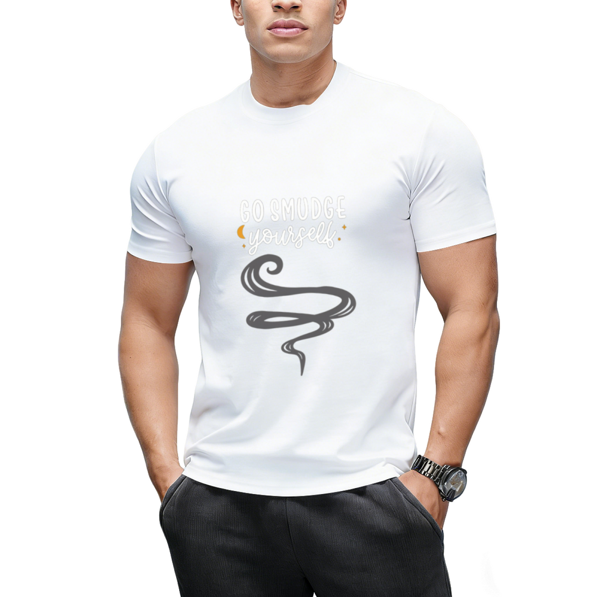 Go Smudge Yourself, Funny Celestial Design with Sage Smoke T-Shirt