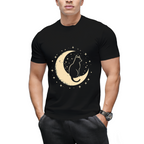 Cat With Moon Vintage T-Shirt