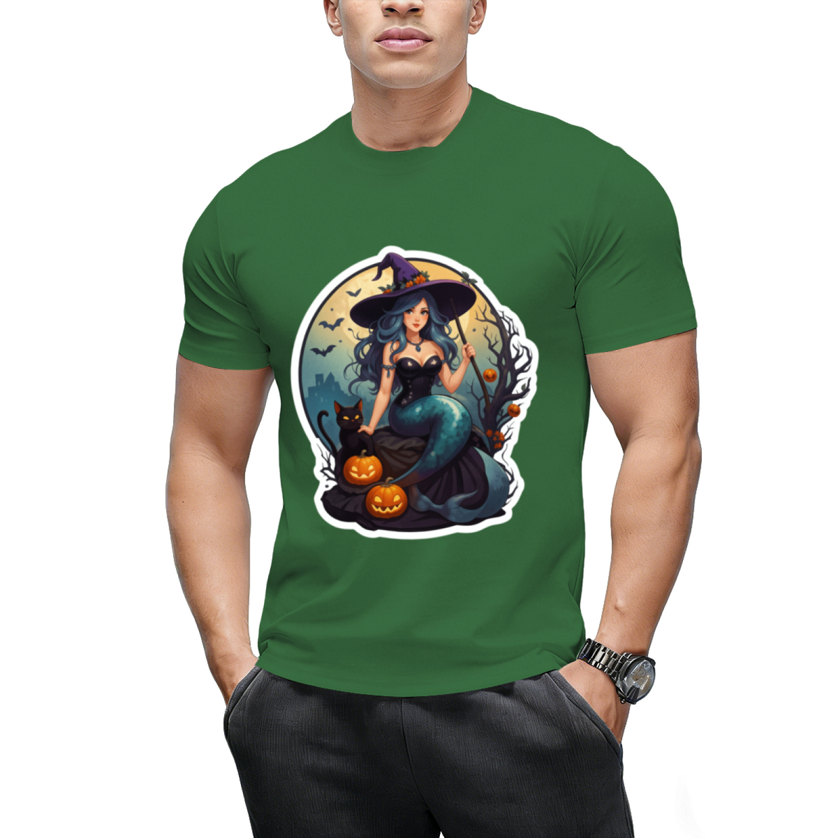 Black Cat Mermaid T-Shirt