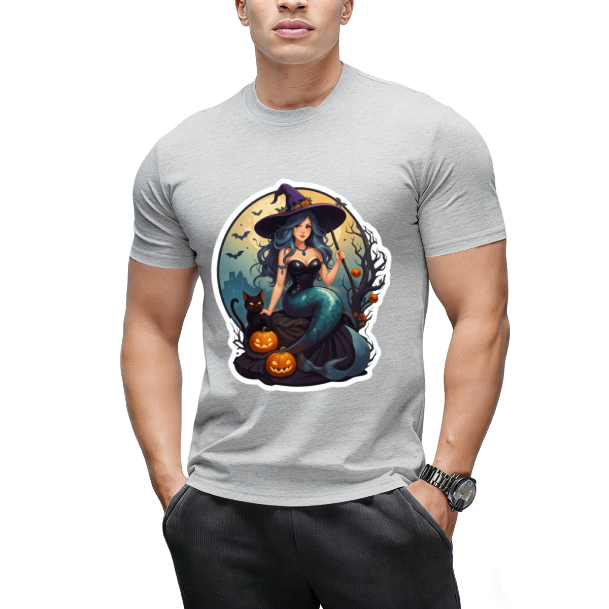 Black Cat Mermaid T-Shirt