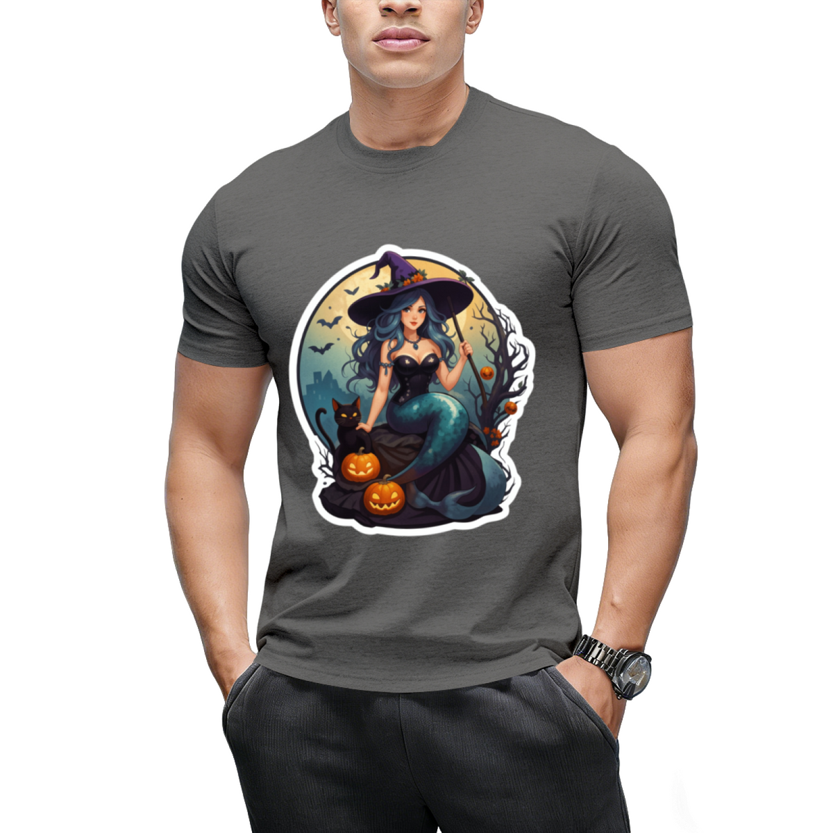 Black Cat Mermaid T-Shirt