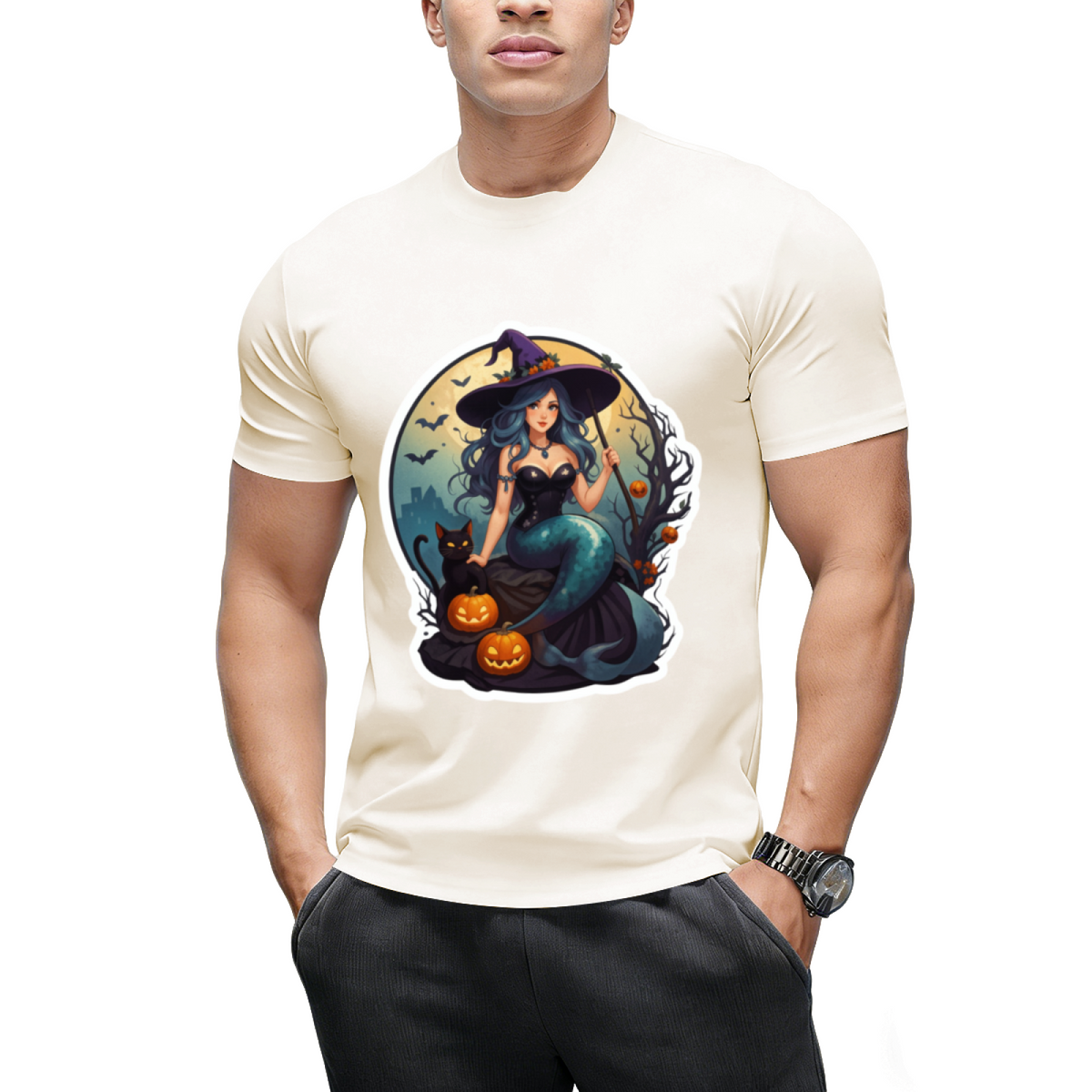 Black Cat Mermaid T-Shirt