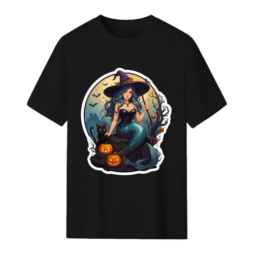 Black Cat Mermaid T-Shirt