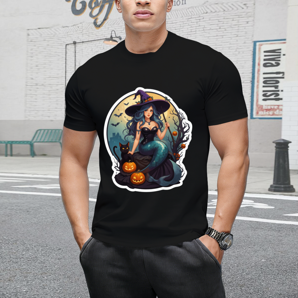 Black Cat Mermaid T-Shirt
