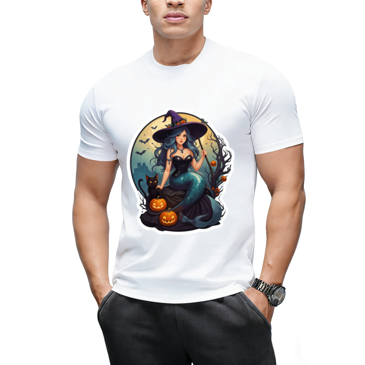 Black Cat Mermaid T-Shirt
