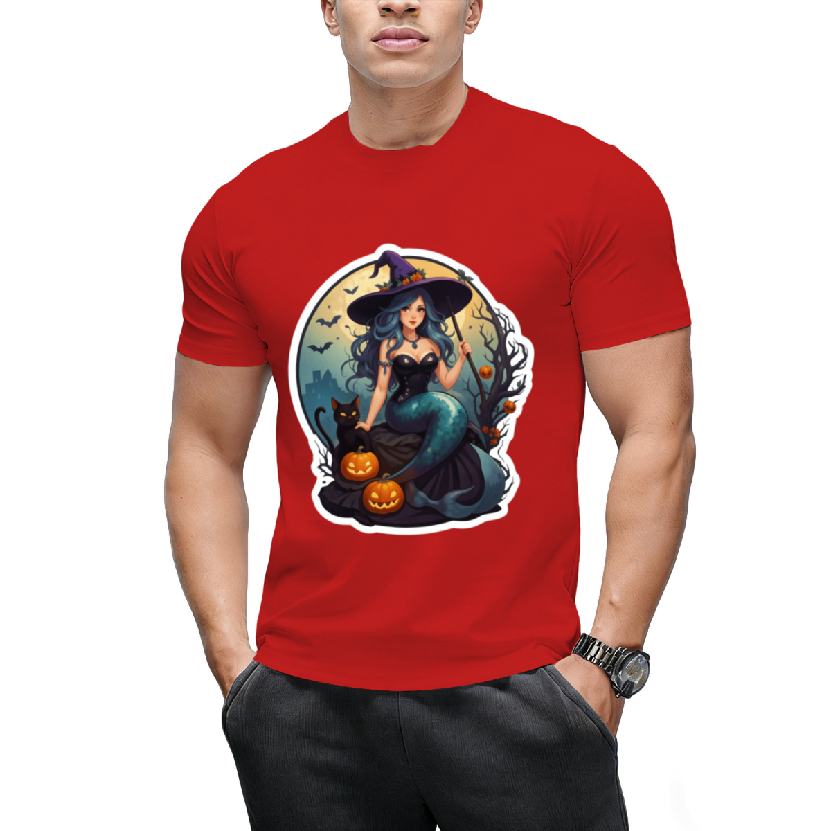 Black Cat Mermaid T-Shirt
