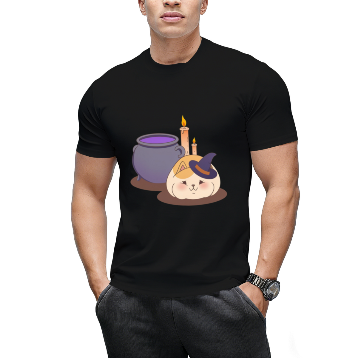 FFXIV - Halloween Witch Fat Cat T-Shirt