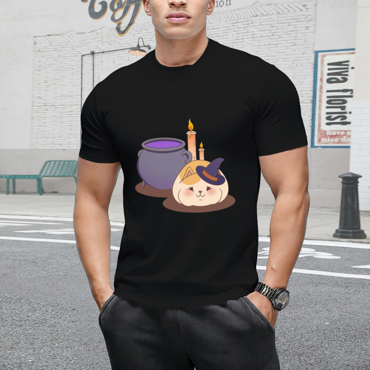 FFXIV - Halloween Witch Fat Cat T-Shirt