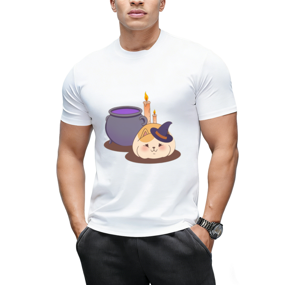 FFXIV - Halloween Witch Fat Cat T-Shirt