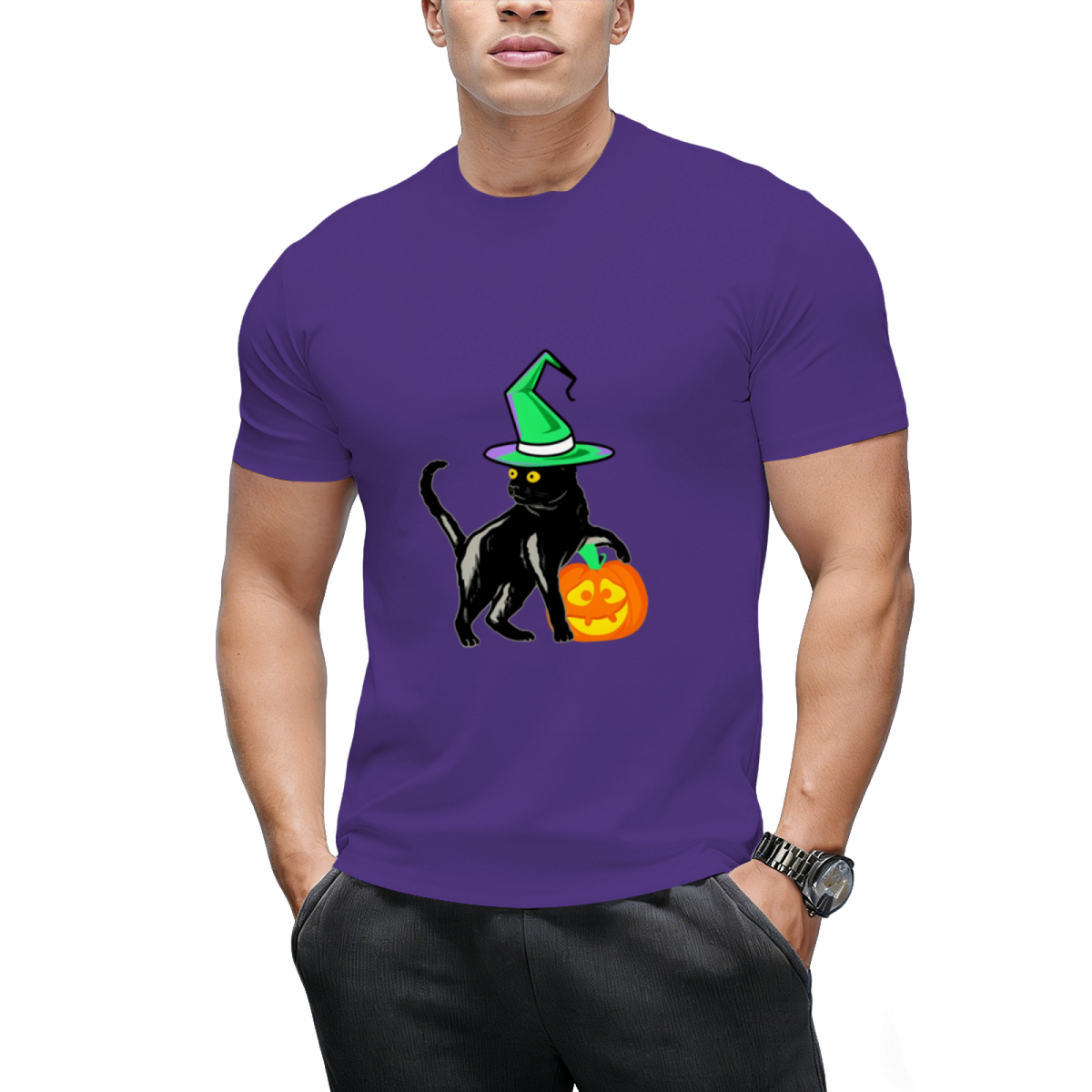 Black  Halloween Cat T-Shirt