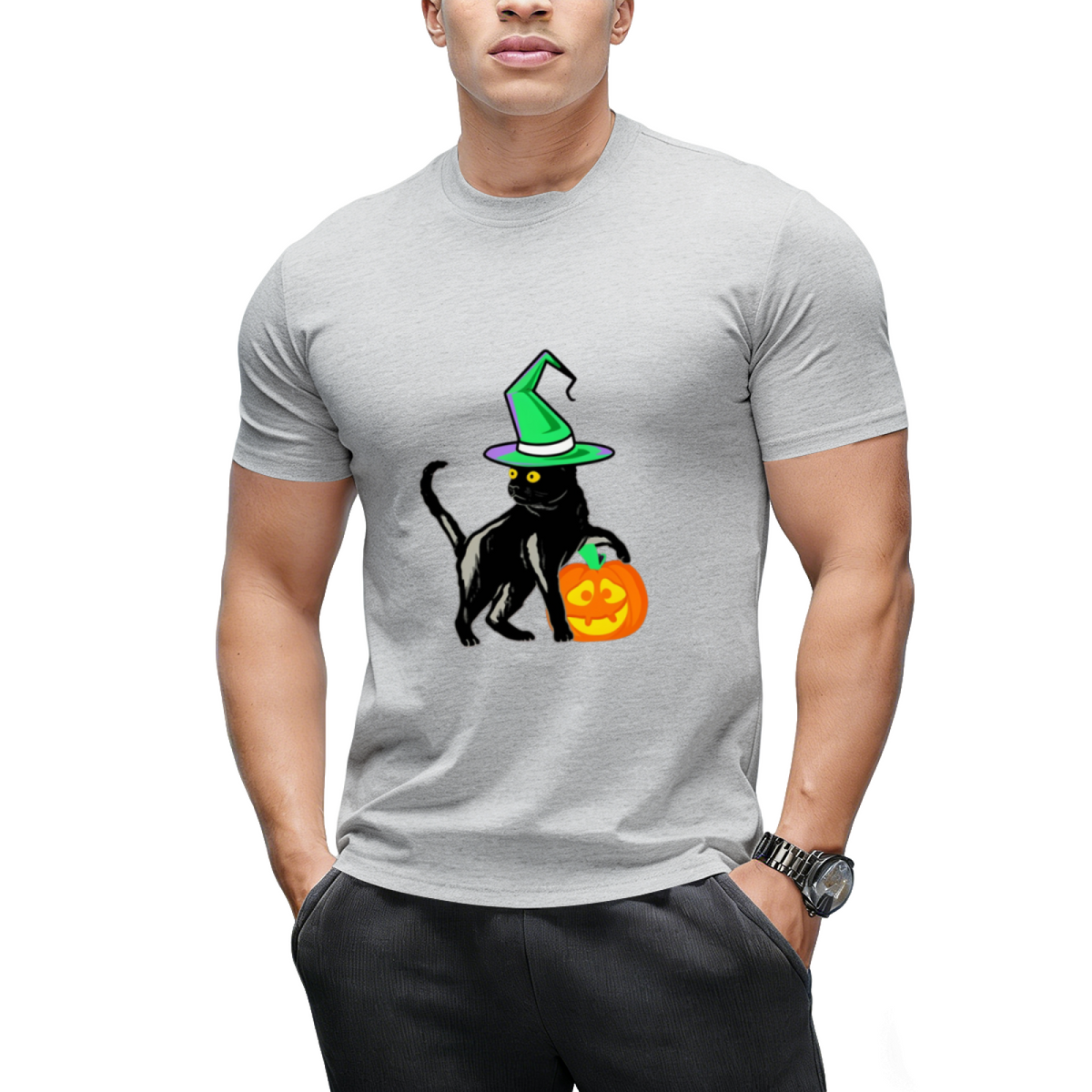 Black  Halloween Cat T-Shirt
