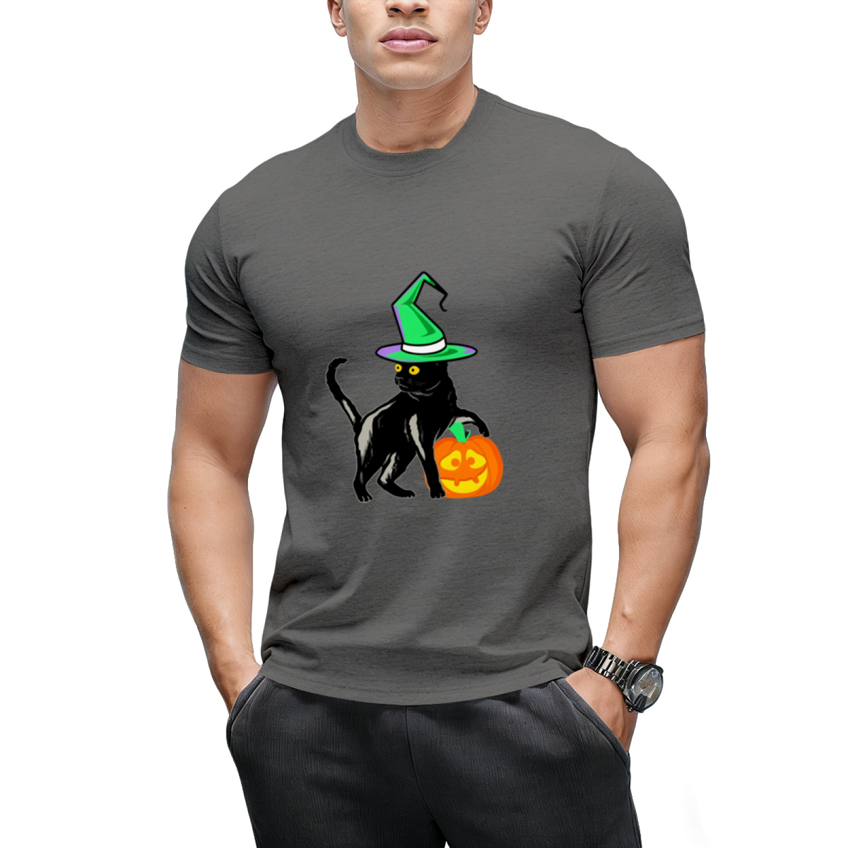 Black  Halloween Cat T-Shirt