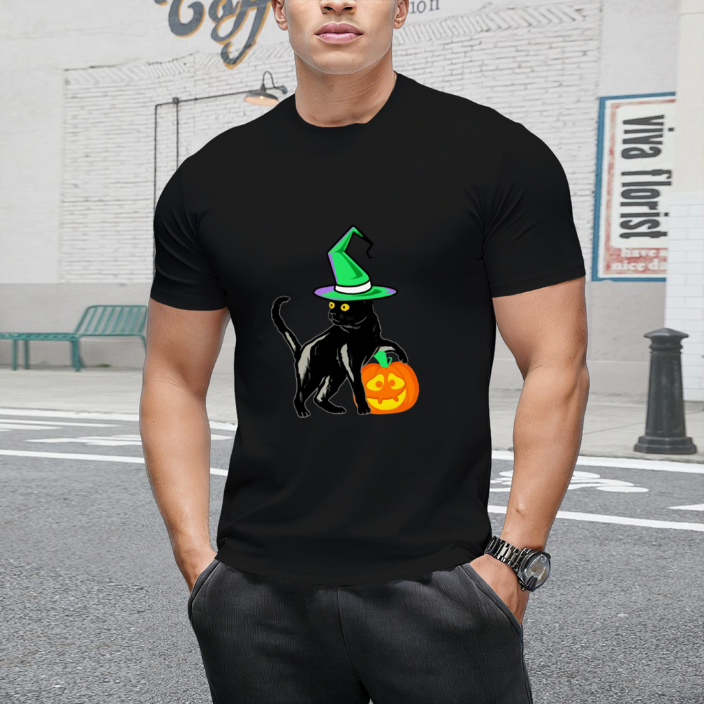 Black  Halloween Cat T-Shirt