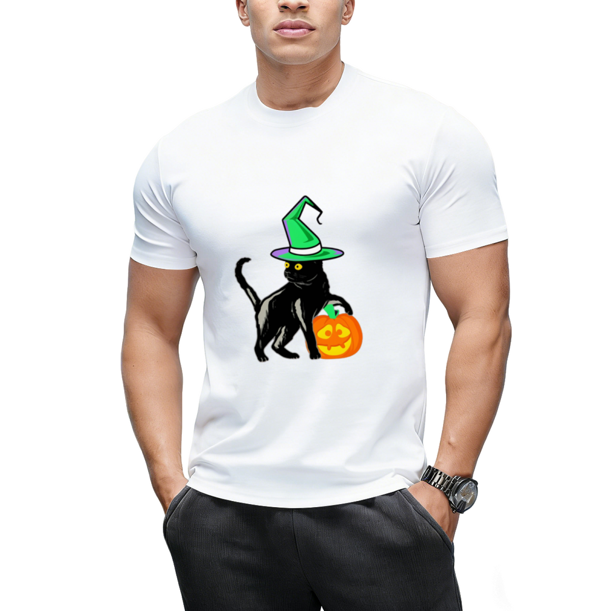 Black  Halloween Cat T-Shirt