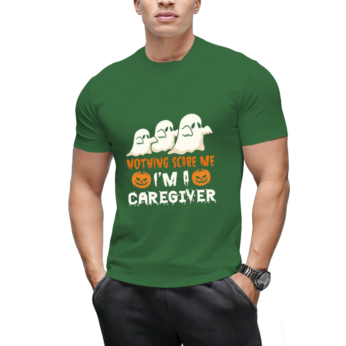 Halloween Nothing Scare Me Ghosts Caregiver T-Shirt