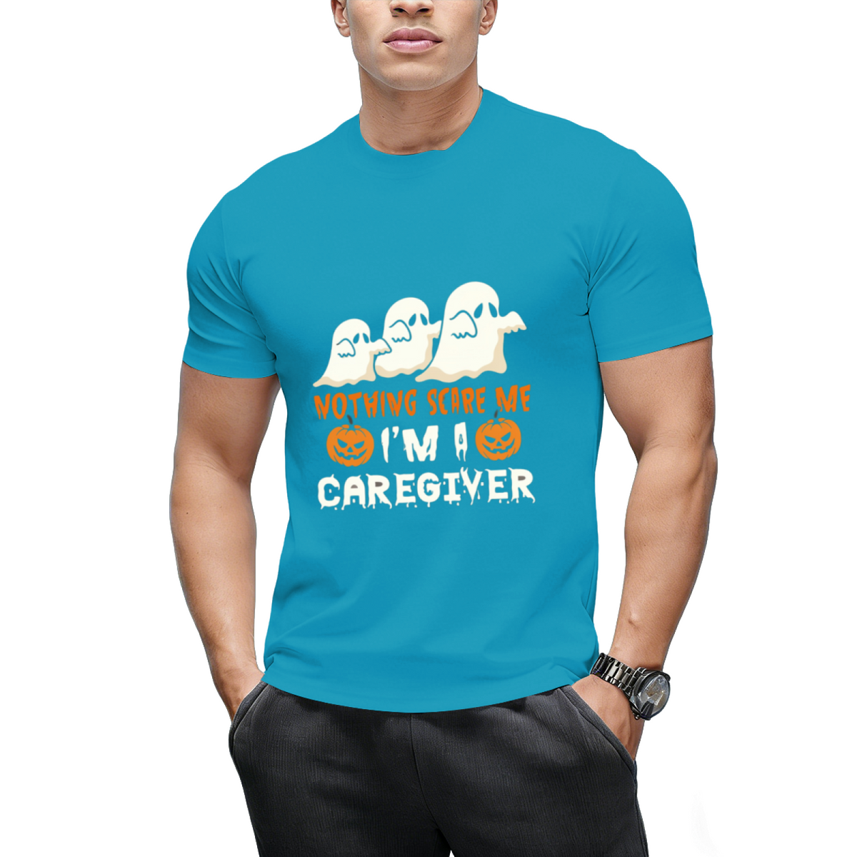 Halloween Nothing Scare Me Ghosts Caregiver T-Shirt