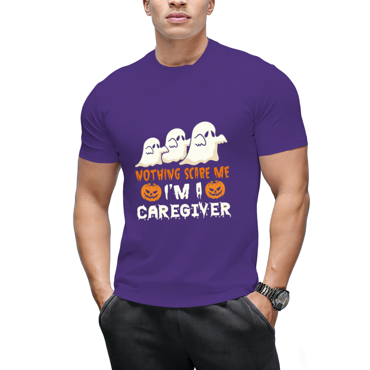 Halloween Nothing Scare Me Ghosts Caregiver T-Shirt