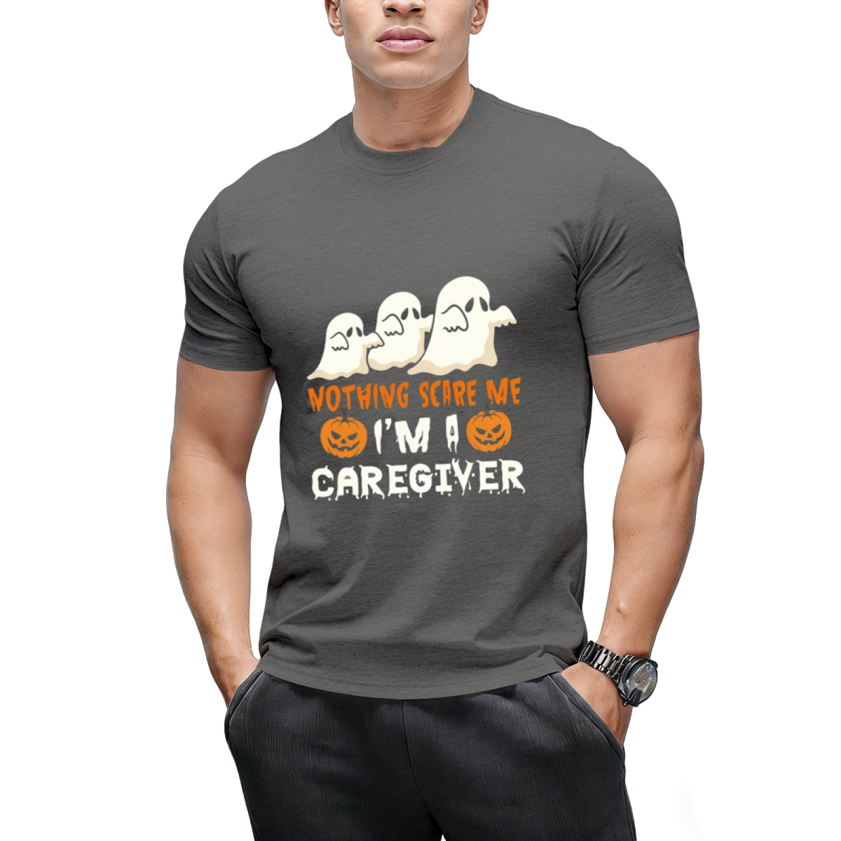 Halloween Nothing Scare Me Ghosts Caregiver T-Shirt