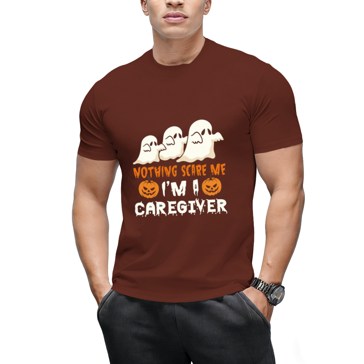 Halloween Nothing Scare Me Ghosts Caregiver T-Shirt