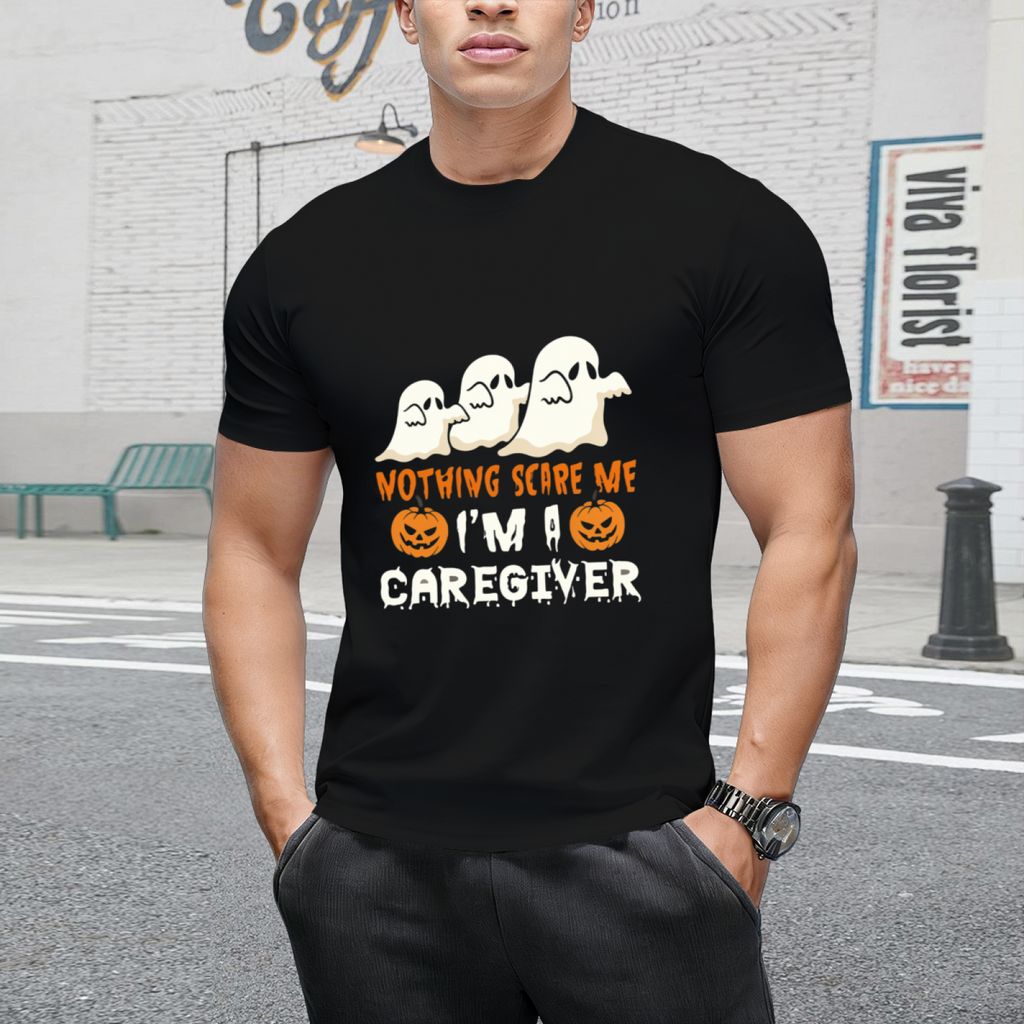 Halloween Nothing Scare Me Ghosts Caregiver T-Shirt