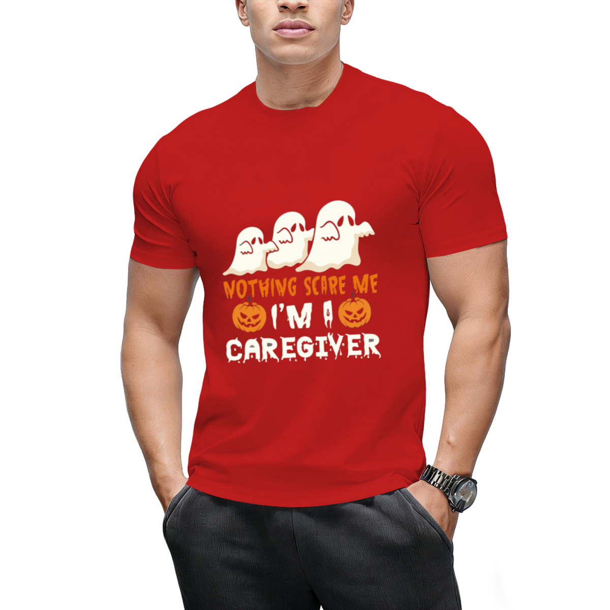 Halloween Nothing Scare Me Ghosts Caregiver T-Shirt