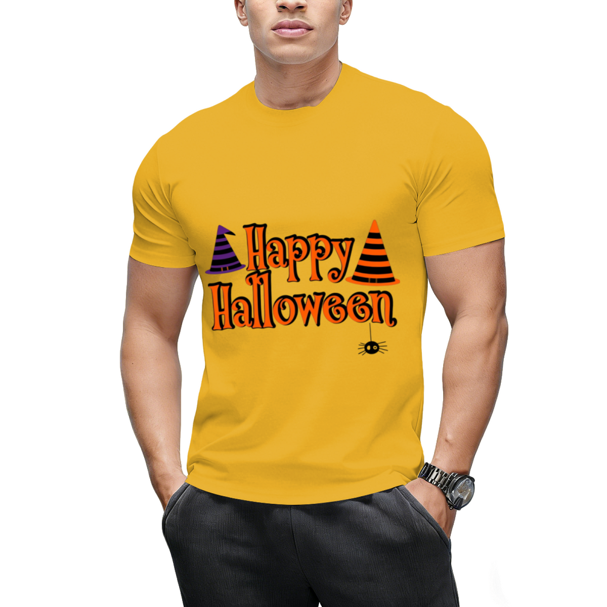 Happy Halloween Spider With Witch Hats T-Shirt