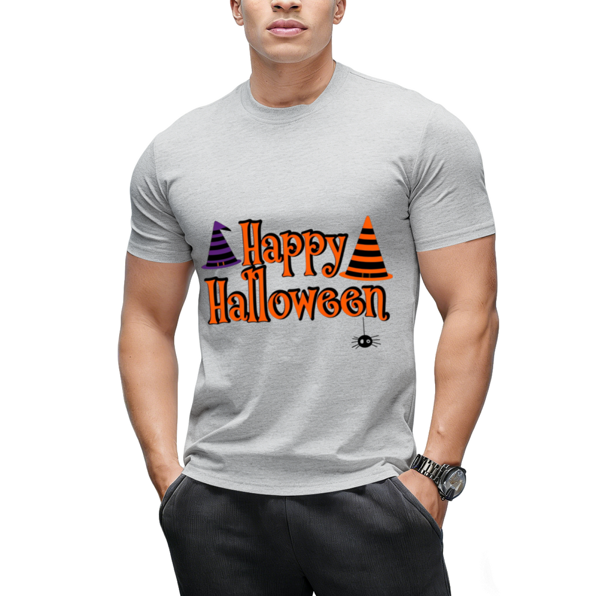 Happy Halloween Spider With Witch Hats T-Shirt