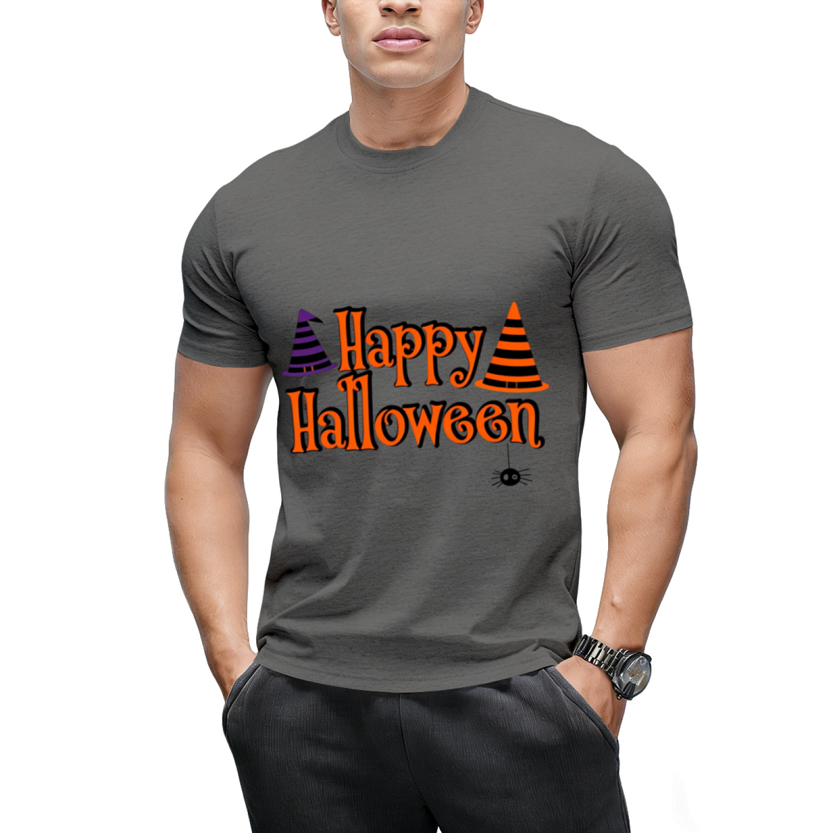 Happy Halloween Spider With Witch Hats T-Shirt