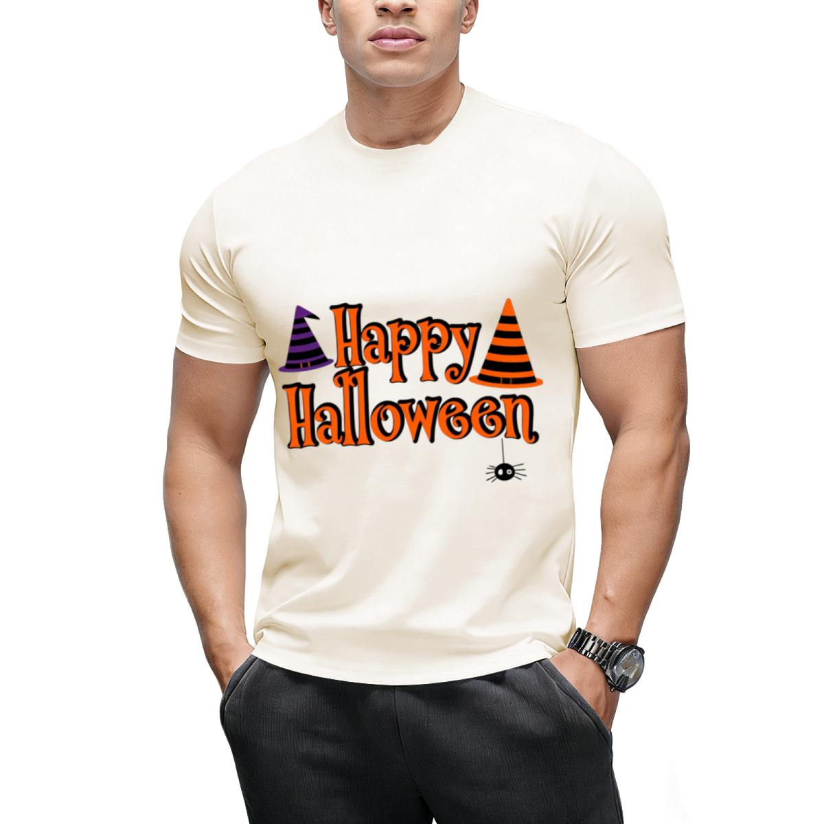 Happy Halloween Spider With Witch Hats T-Shirt