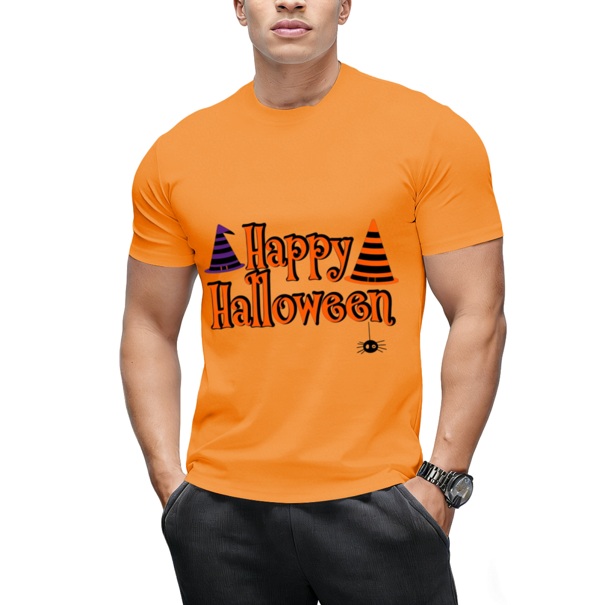 Happy Halloween Spider With Witch Hats T-Shirt