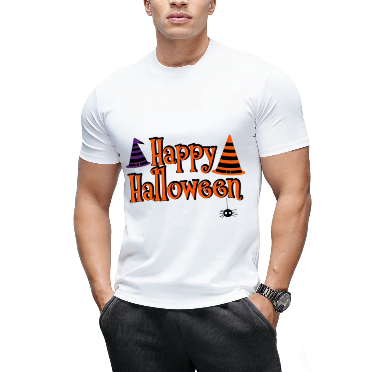 Happy Halloween Spider With Witch Hats T-Shirt