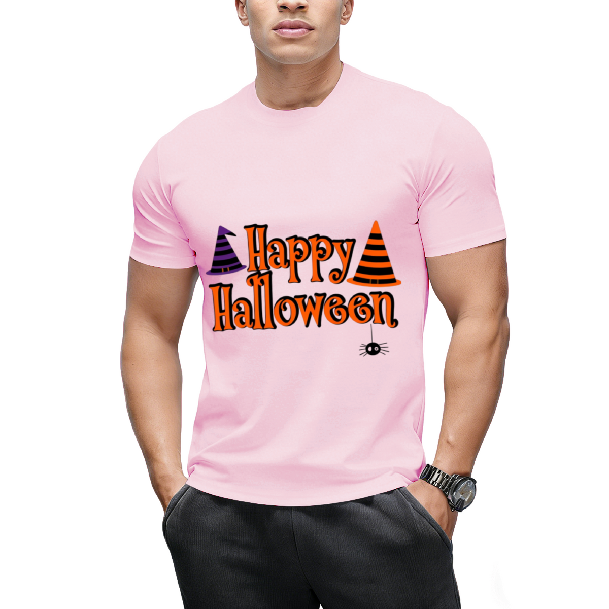 Happy Halloween Spider With Witch Hats T-Shirt