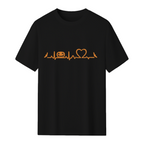 Halloween Orange Pumpkin Heartbeat T-shirt T-Shirt