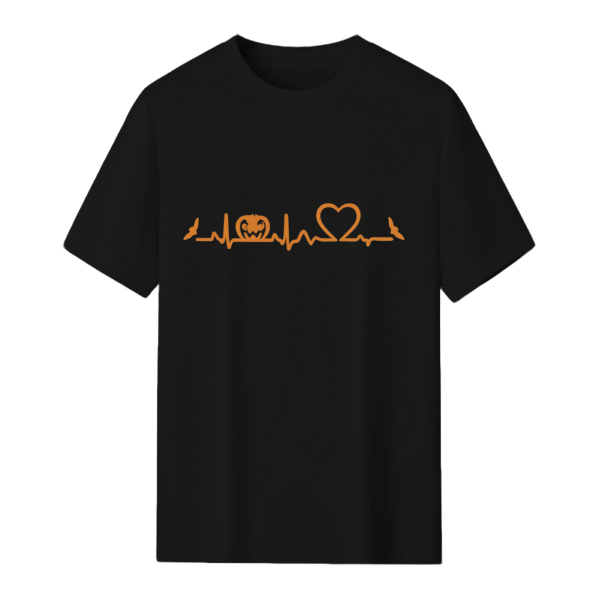 Halloween Orange Pumpkin Heartbeat T-shirt T-Shirt