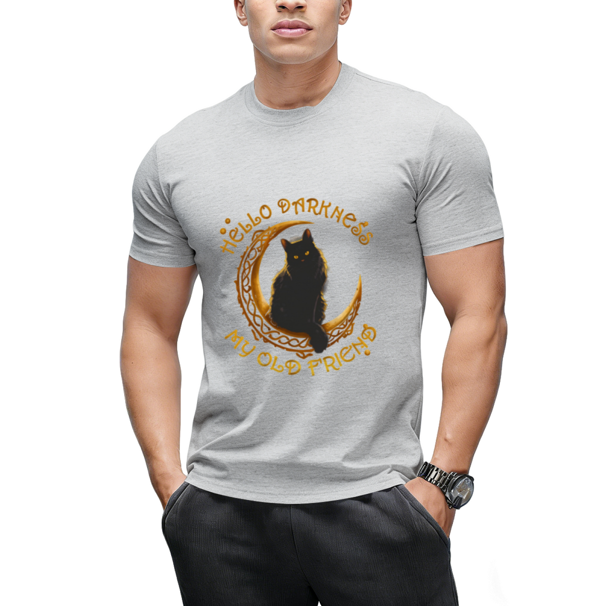 Hello Darkness My Old Friend Funny Animal Lovely Cat T-Shirt