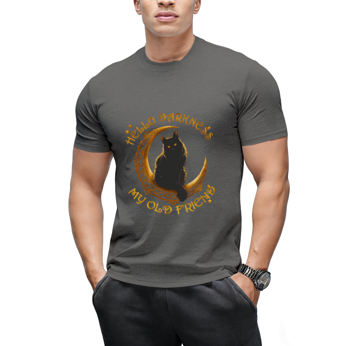 Hello Darkness My Old Friend Funny Animal Lovely Cat T-Shirt