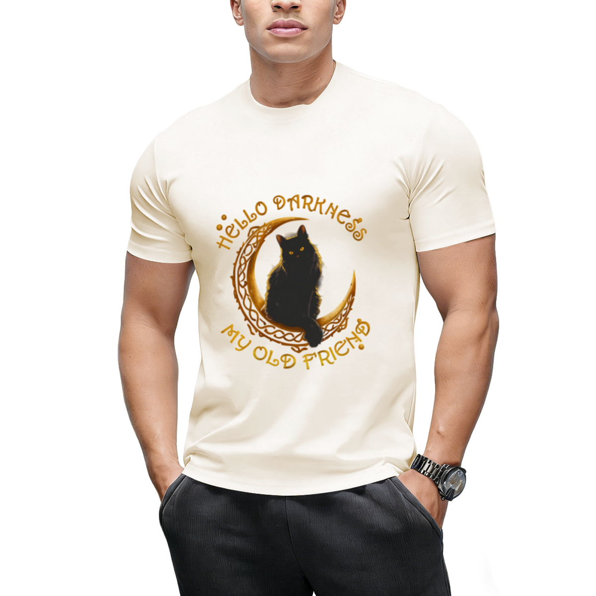 Hello Darkness My Old Friend Funny Animal Lovely Cat T-Shirt