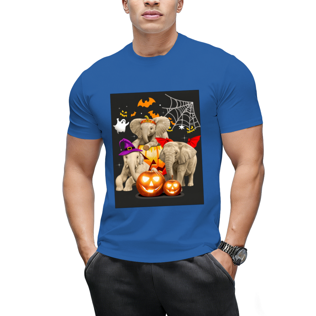 Funny Witch Three Elephants Halloween Elephant Lover Gifts T-Shirt