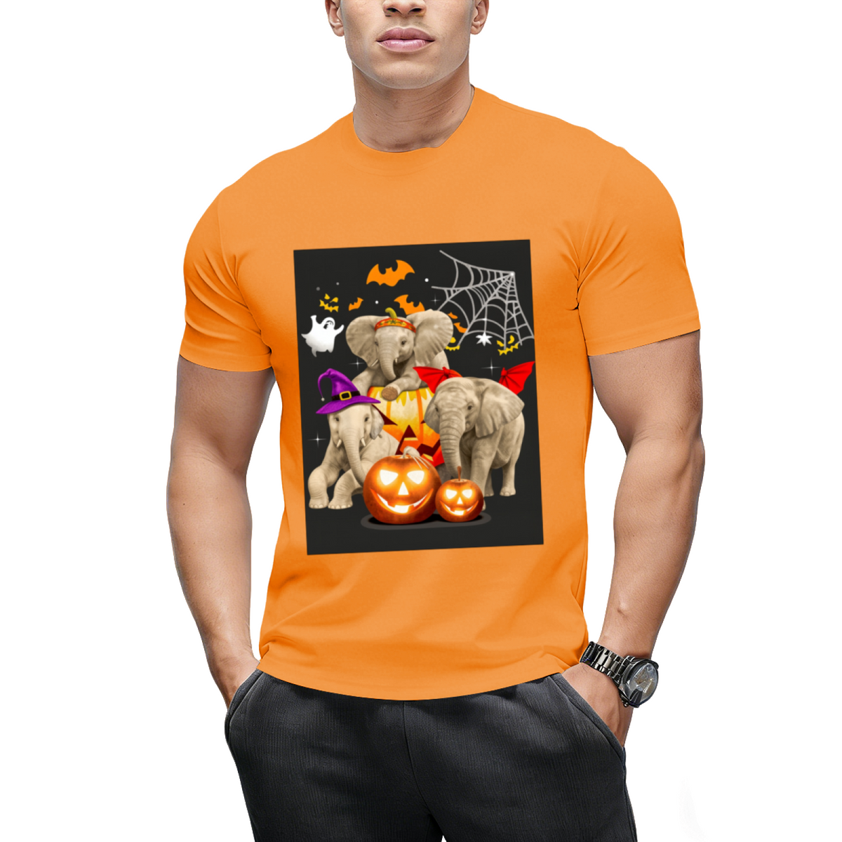 Funny Witch Three Elephants Halloween Elephant Lover Gifts T-Shirt