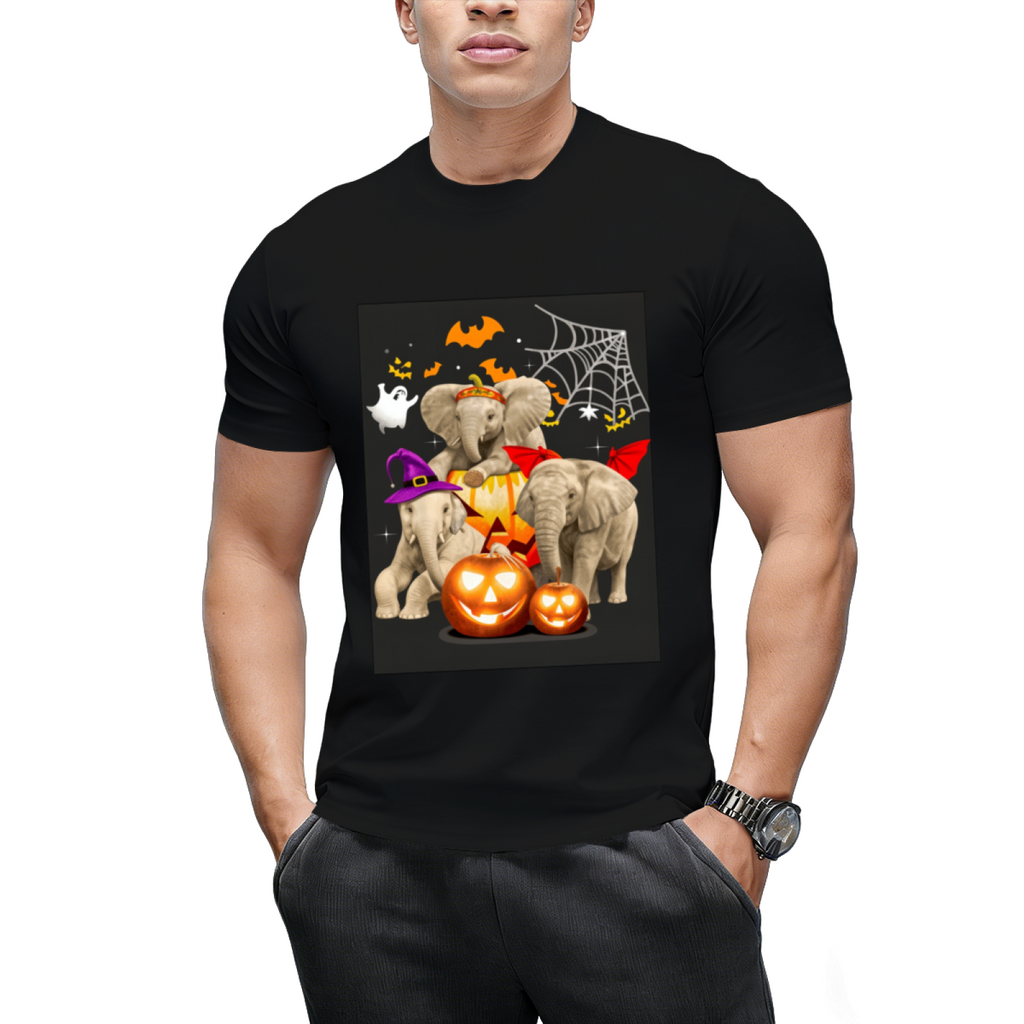 Funny Witch Three Elephants Halloween Elephant Lover Gifts T-Shirt