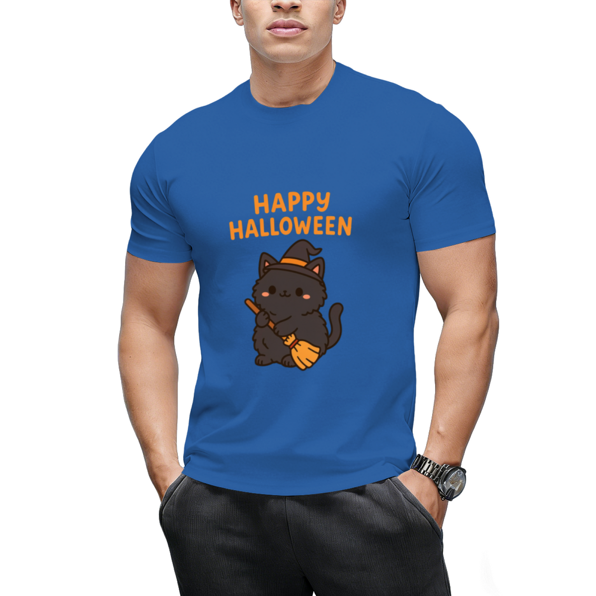 Happy Halloween – Cute Kawaii Black Cat T-Shirt