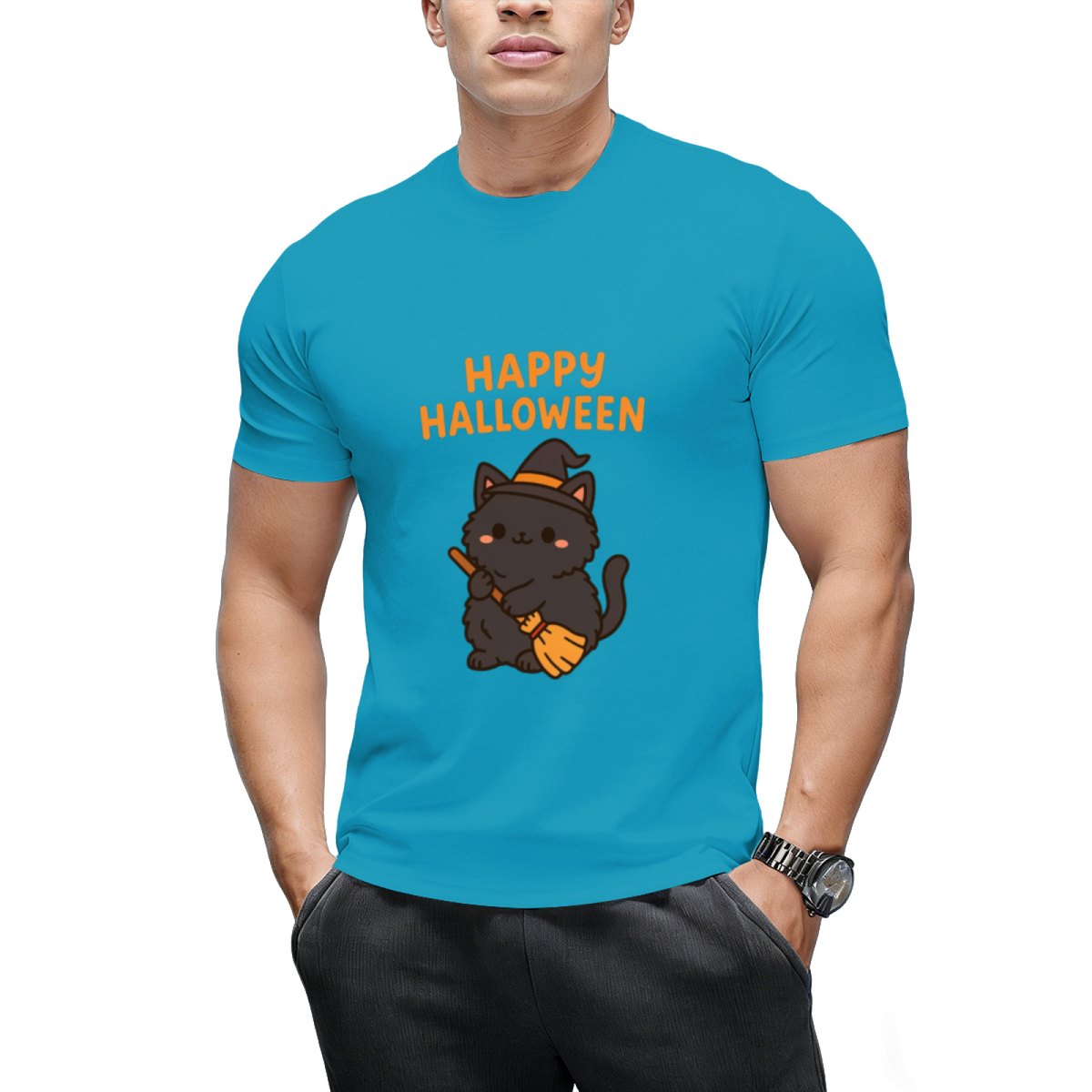 Happy Halloween – Cute Kawaii Black Cat T-Shirt