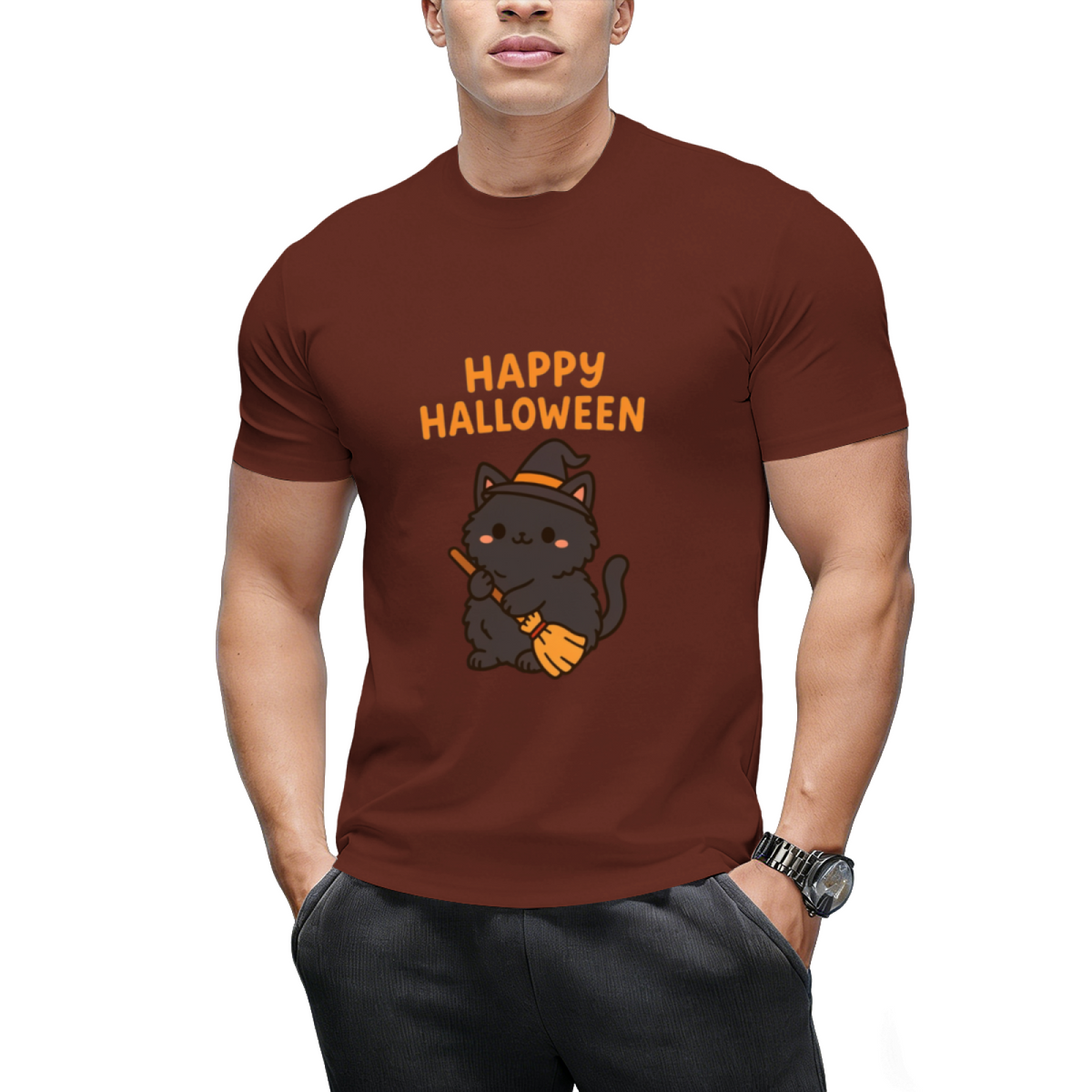 Happy Halloween – Cute Kawaii Black Cat T-Shirt