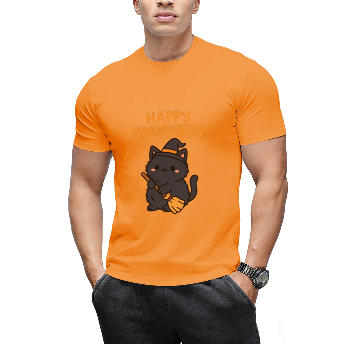 Happy Halloween – Cute Kawaii Black Cat T-Shirt
