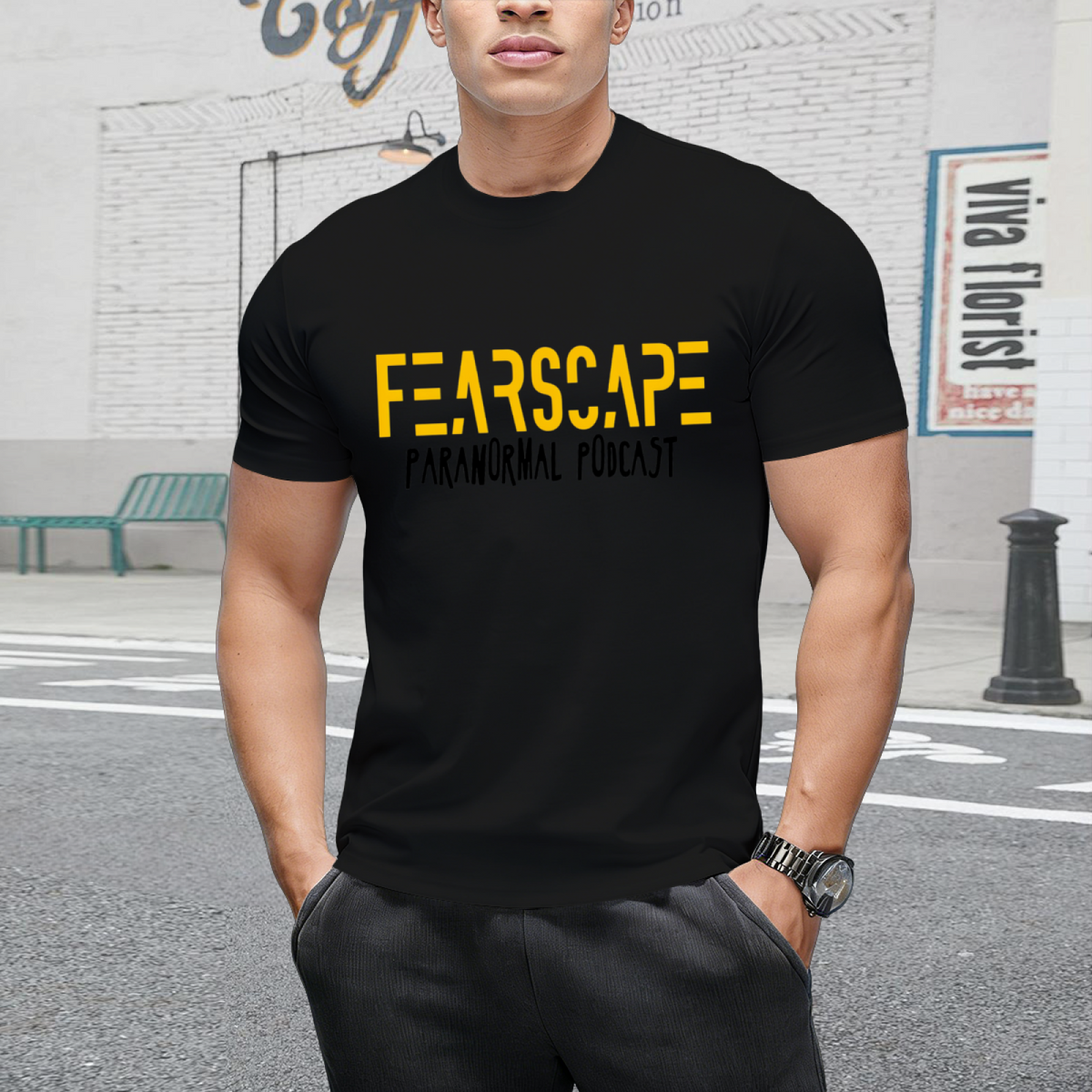FearScape Name w_Black T-Shirt