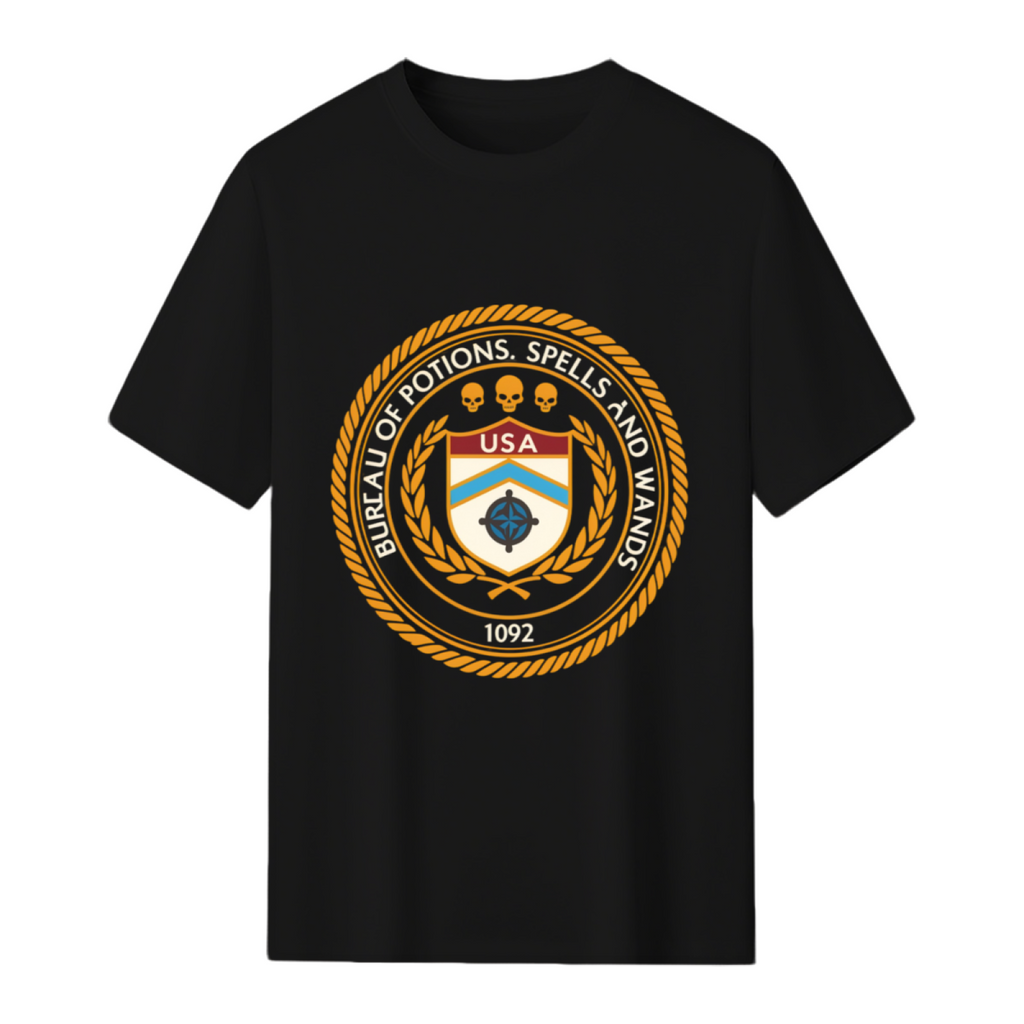 Bureau of Potions, Spells and Wands ATF Parody T-Shirt