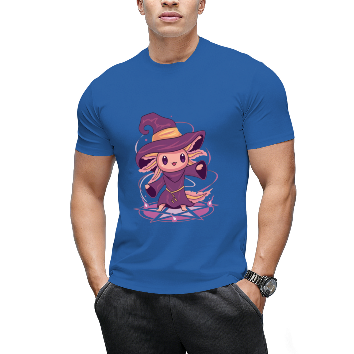 Axolotl Witch Halloween Witchcraft Cute Axolotl Pastel Goth T-Shirt