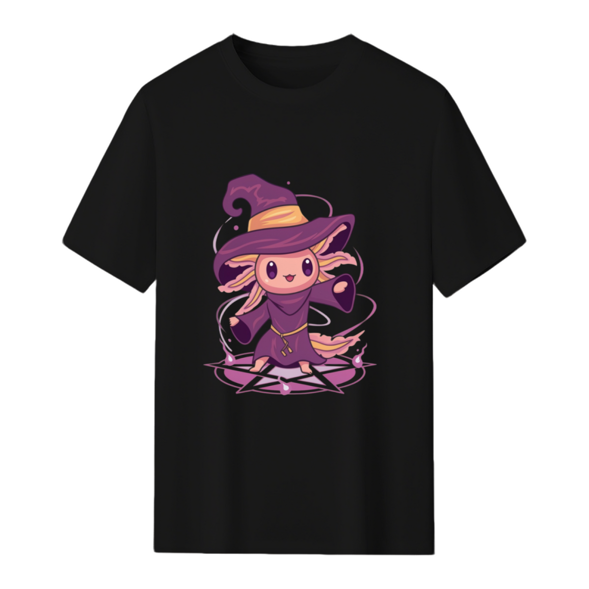 Axolotl Witch Halloween Witchcraft Cute Axolotl Pastel Goth T-Shirt