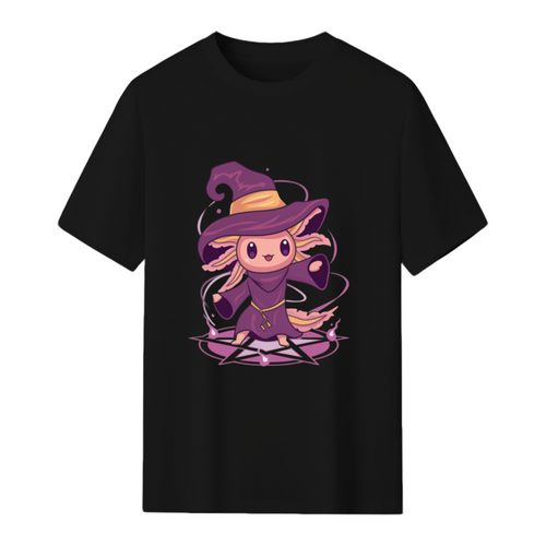 Axolotl Witch Halloween Witchcraft Cute Axolotl Pastel Goth T-Shirt